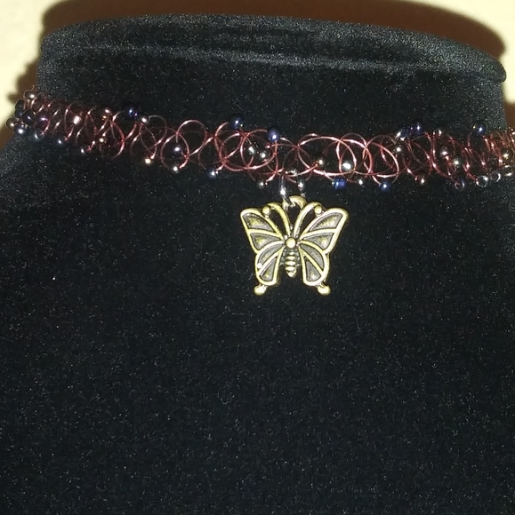 Butterfly Choker necklace, Tattoo choker necklace - Picture 3 of 3